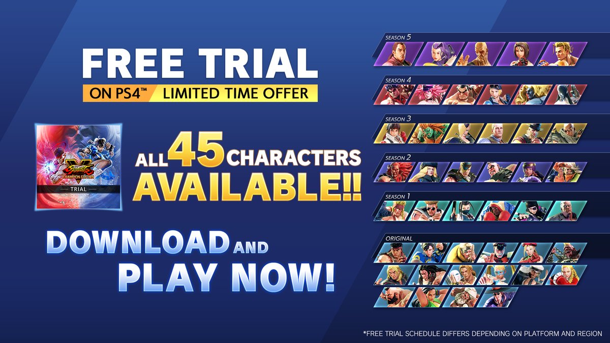 Street Fighter 5 fica grátis com todos os personagens por tempo limitado