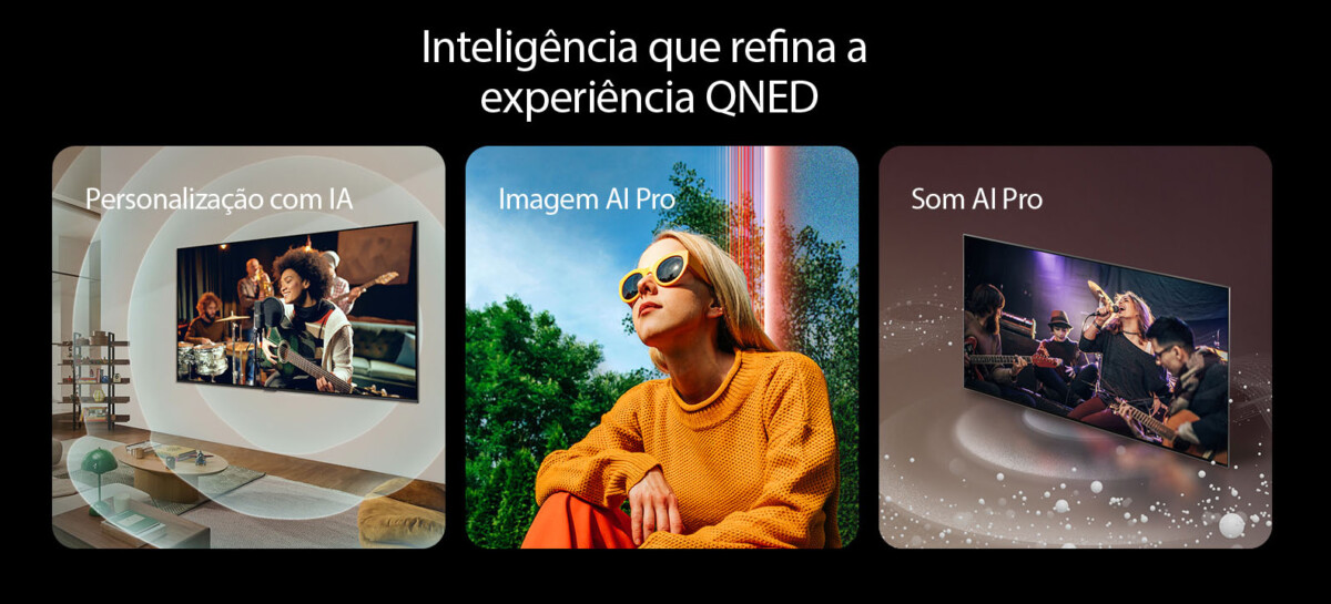 Algumas funções da IA dos modelos QNED da LG