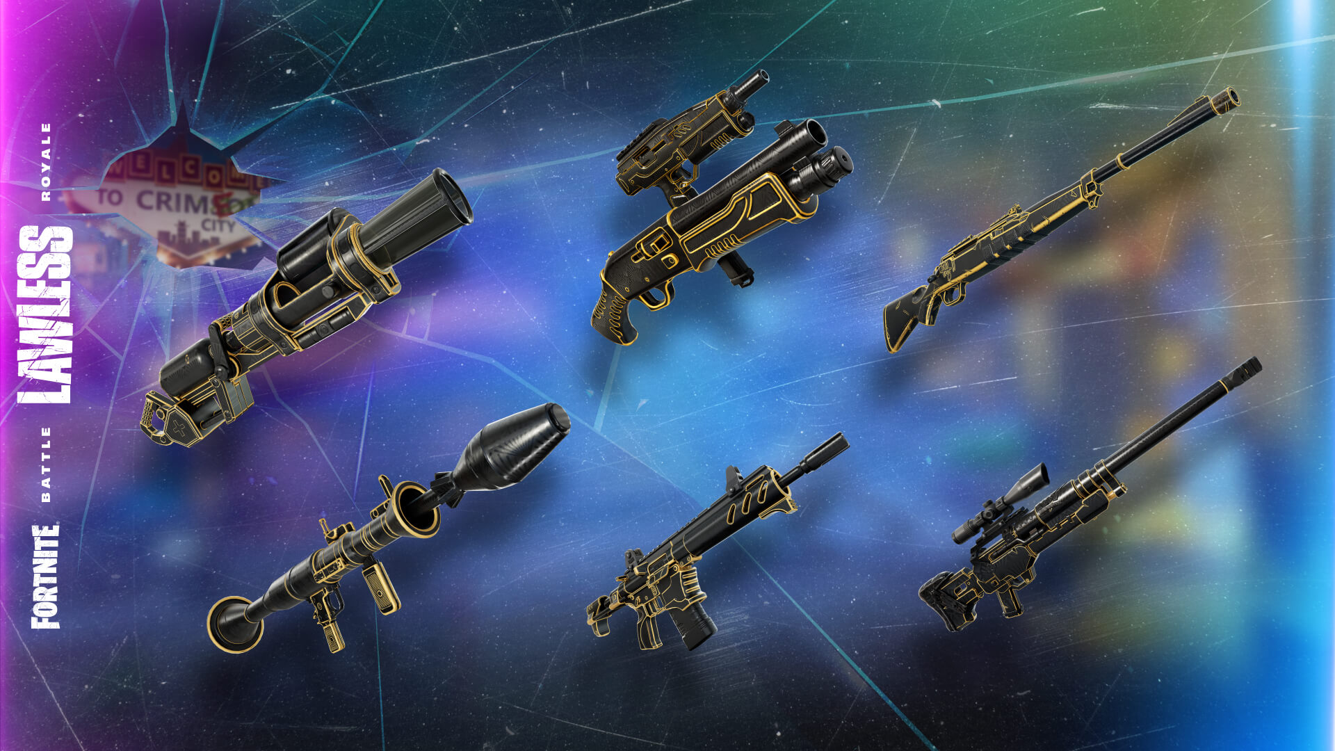 Fortnite Battle Royale Lawless Slap Cannon Pump And Dump Stink Rifle Shockwave Rocket Launcher Trinity Assault Rifle Heavy Impact Tracking Rifle