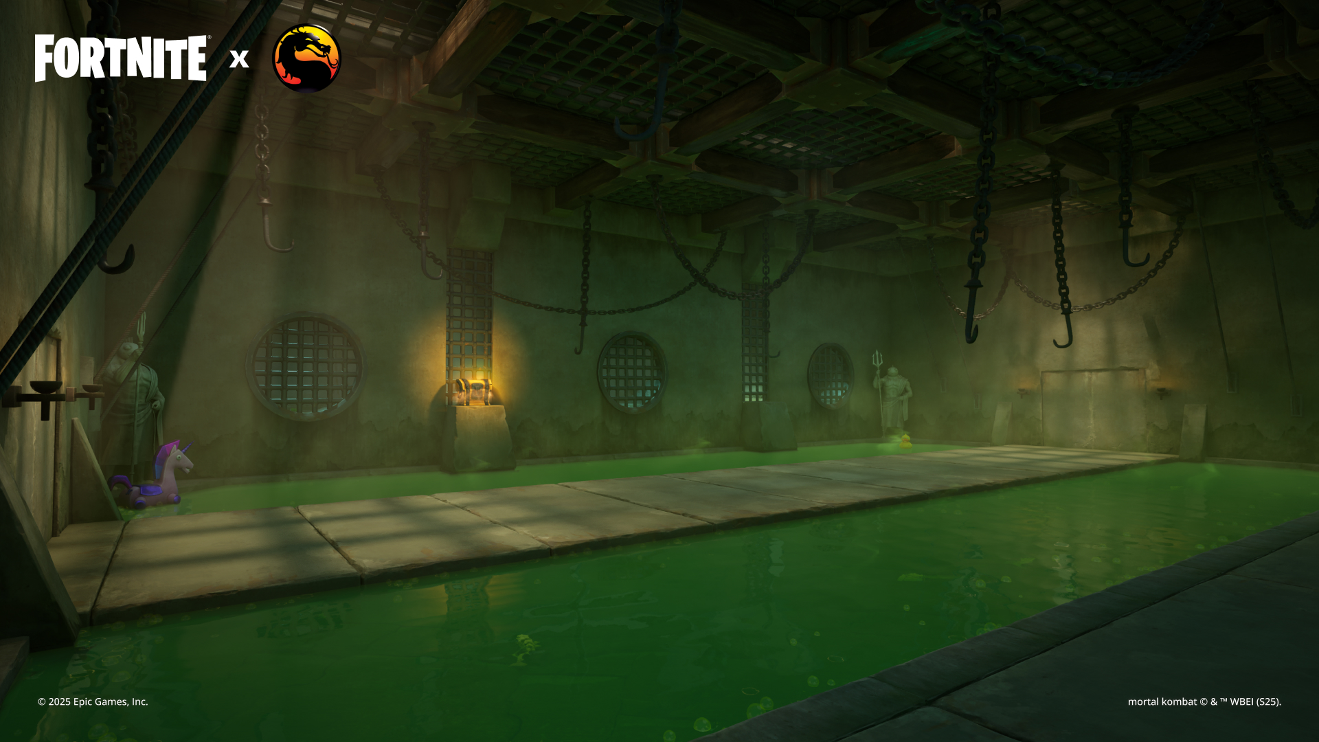 Ponto de Referência Piscina da Morte no Fortnite: Fora da Lei