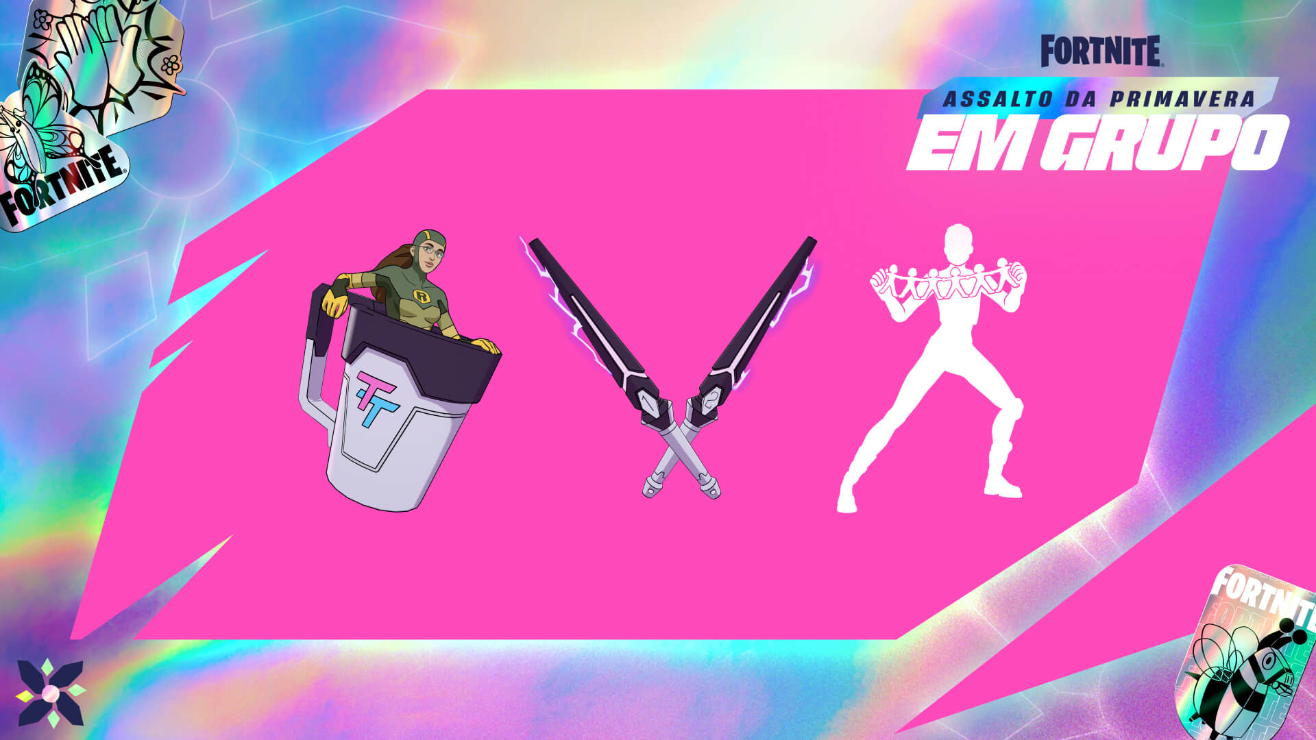 Fortnite Shrinking Rae Back Bling, Duplicating Batons Pickaxe, and Duplikates Emote