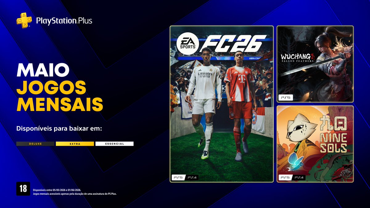 PS Plus Essential Maio de 2026