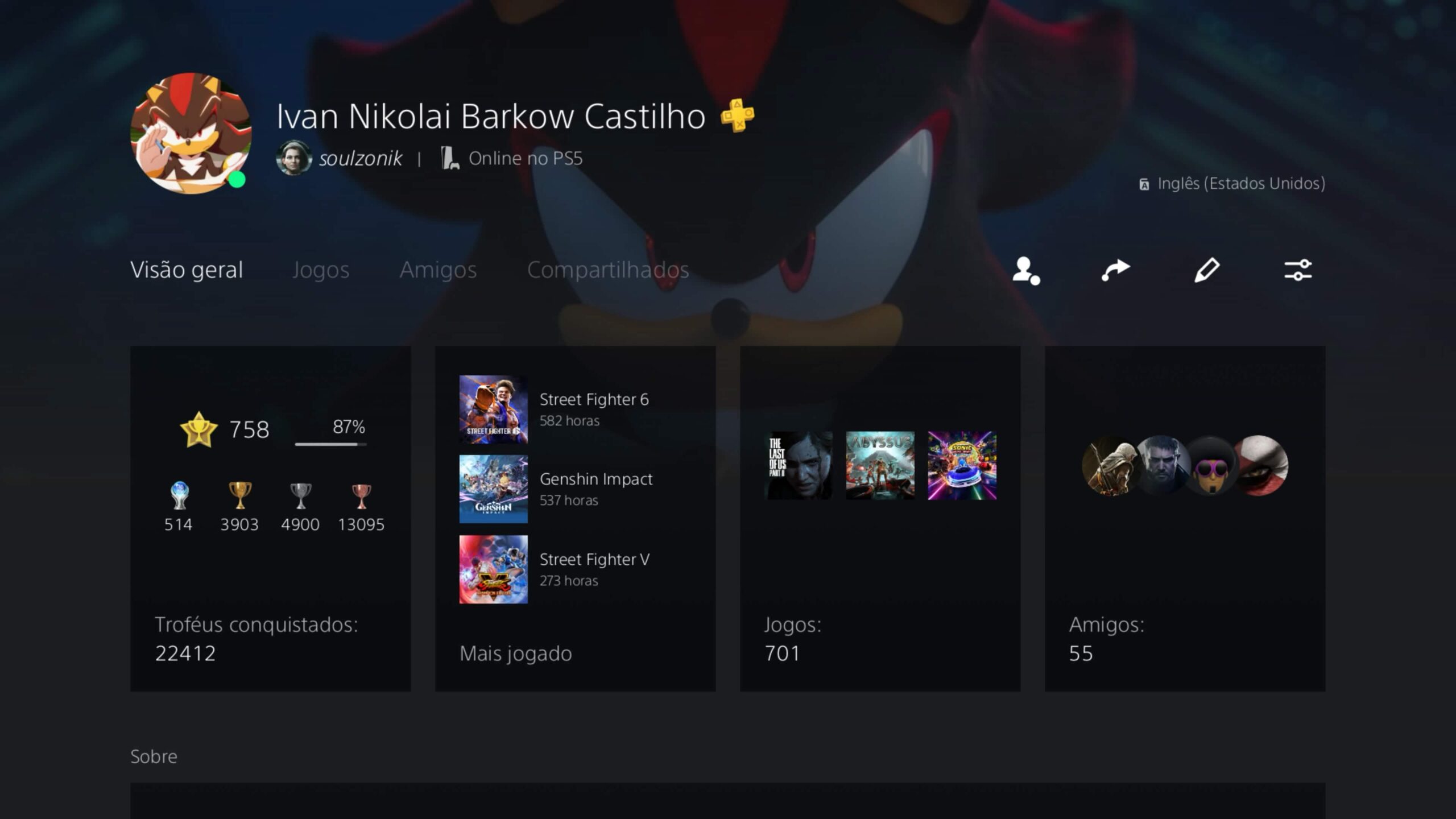 PS5 Jogos Perfil
