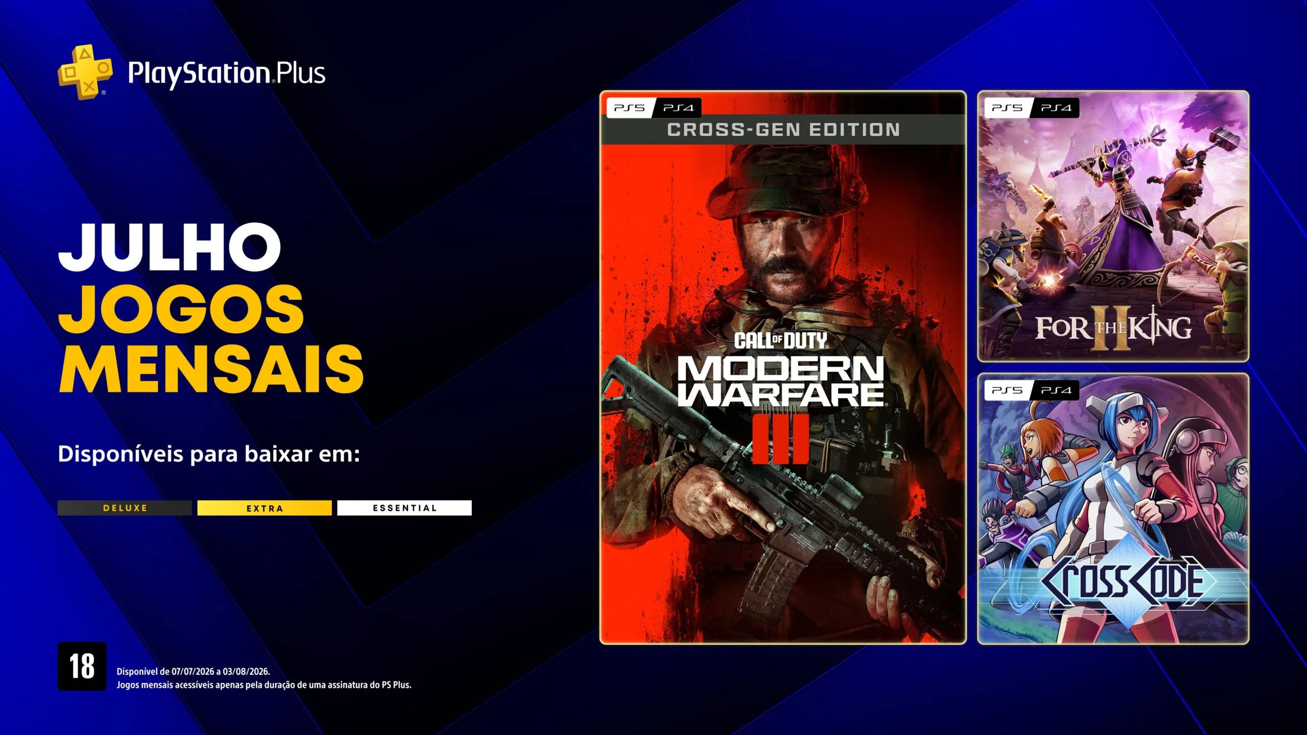 PS Plus Essential Julho 2026